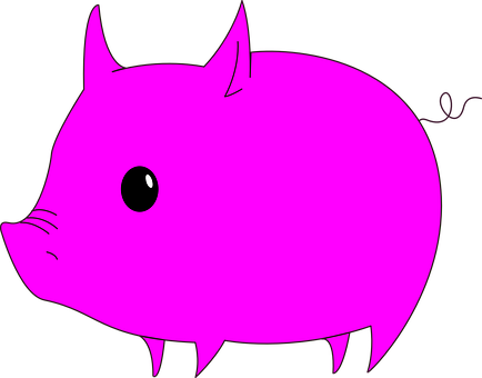 Pink Cartoon Pig Vector PNG Image