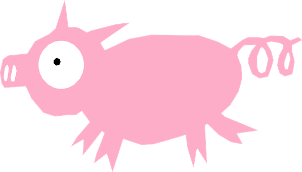 Pink Cartoon Pig Vector PNG Image