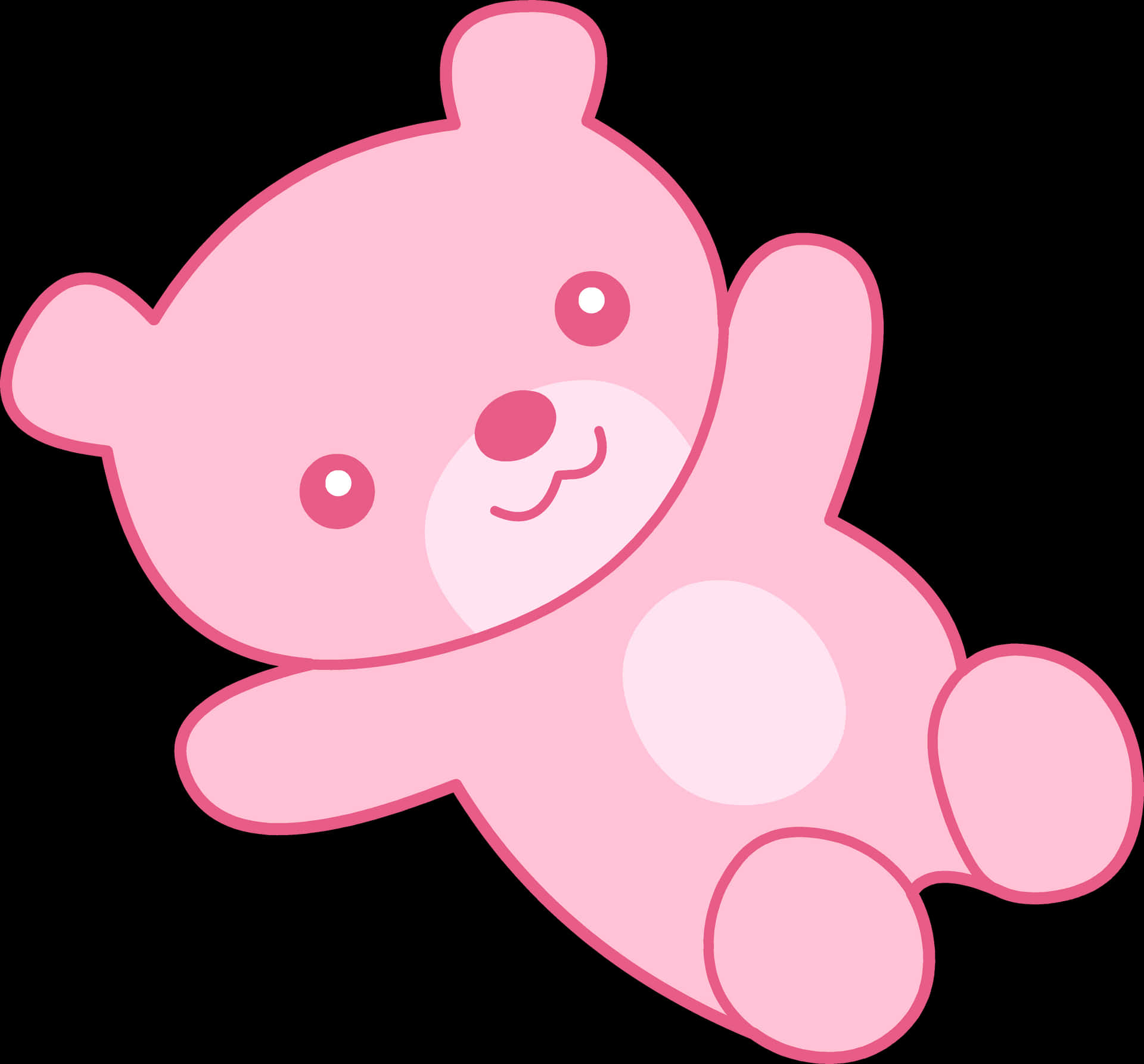 Pink Cartoon Teddy Bear PNG Image