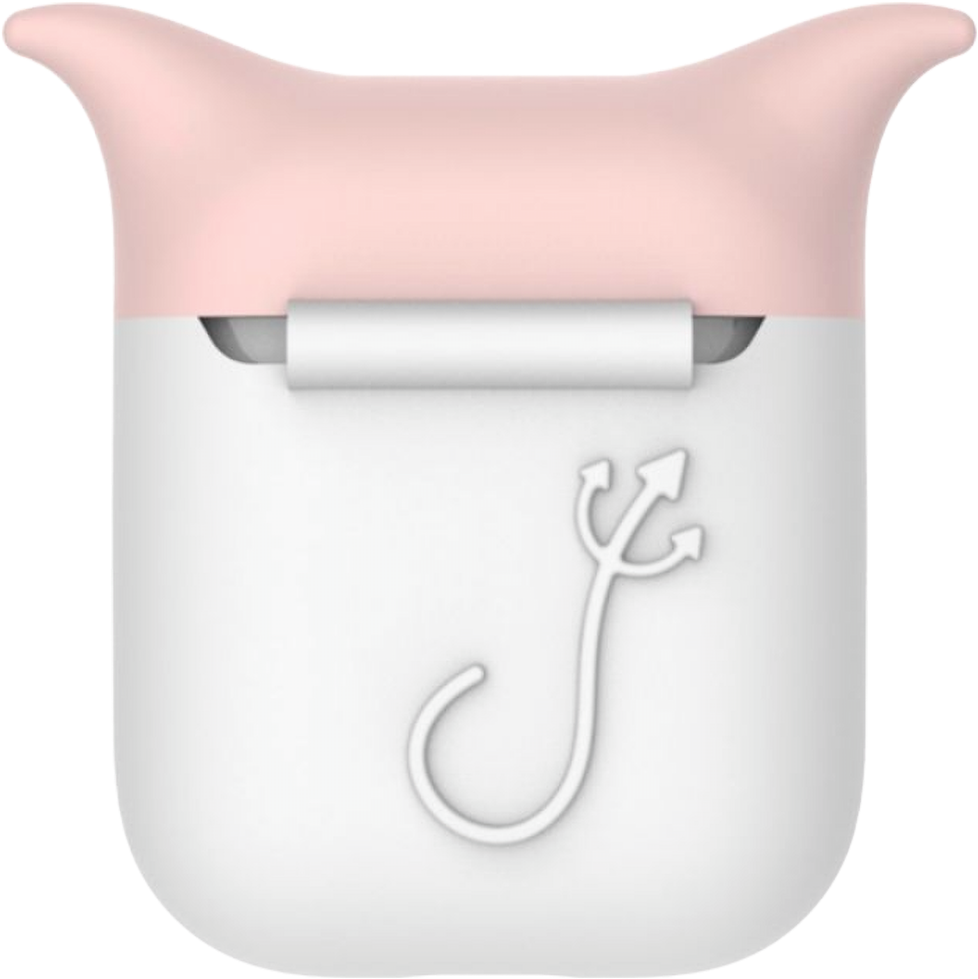 Pink Cat Ear Air Pods Case PNG Image