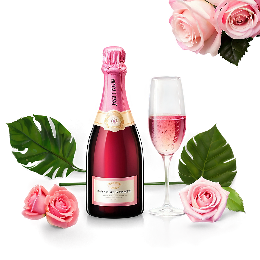 Pink Champagne And Romantic Setup Png Pjm12 PNG Image