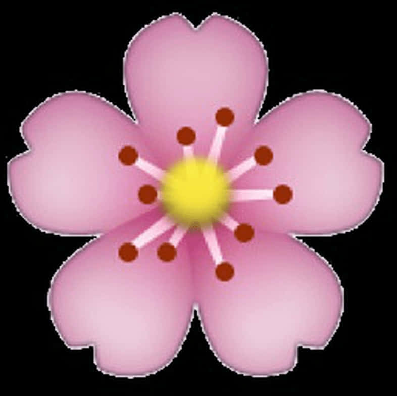 Pink Cherry Blossom Emoji PNG Image