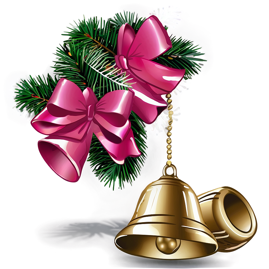 Pink Christmas Bells Png Lgt PNG Image