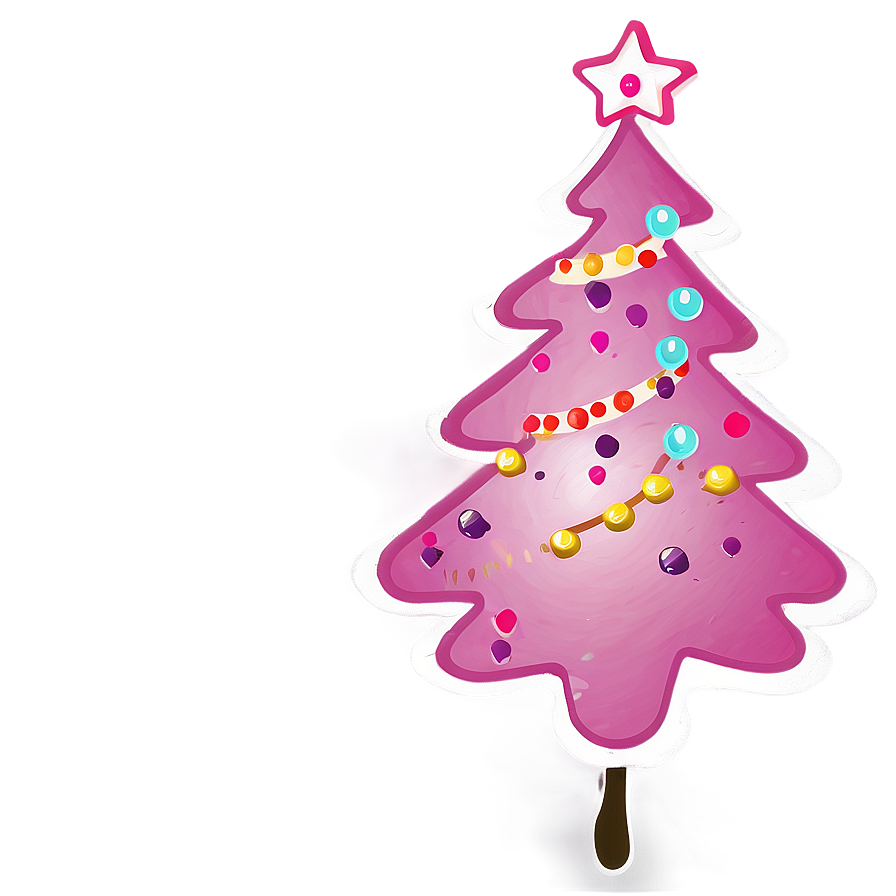 Pink Christmas Tree Png Fhl38 PNG Image