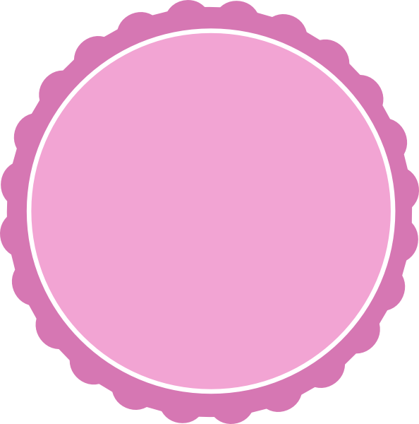 Pink Circle Scalloped Edge Border PNG Image