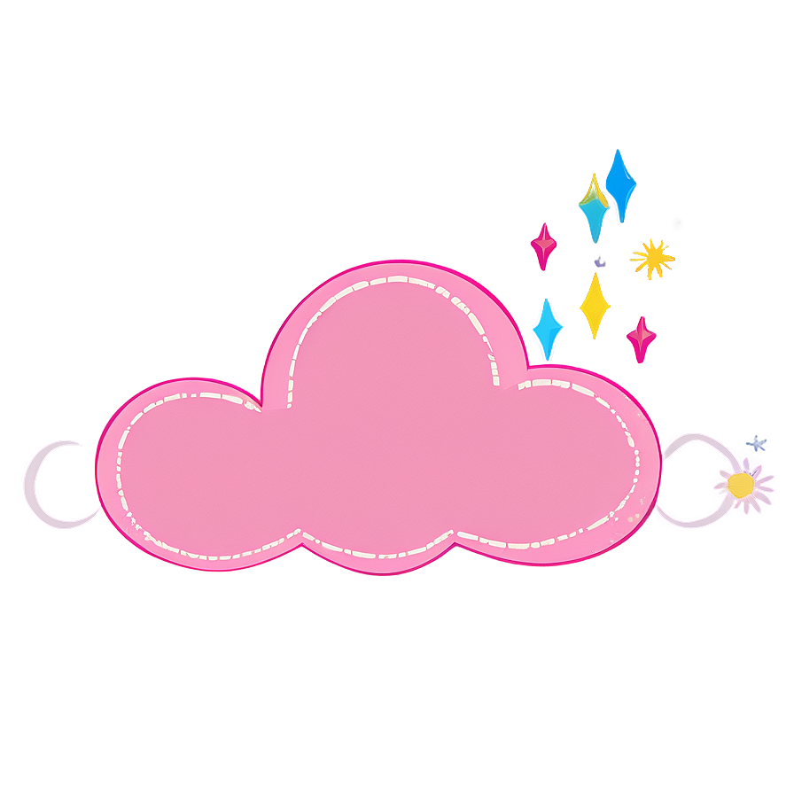 Pink Cloud Whimsical Design Png 06252024 PNG Image