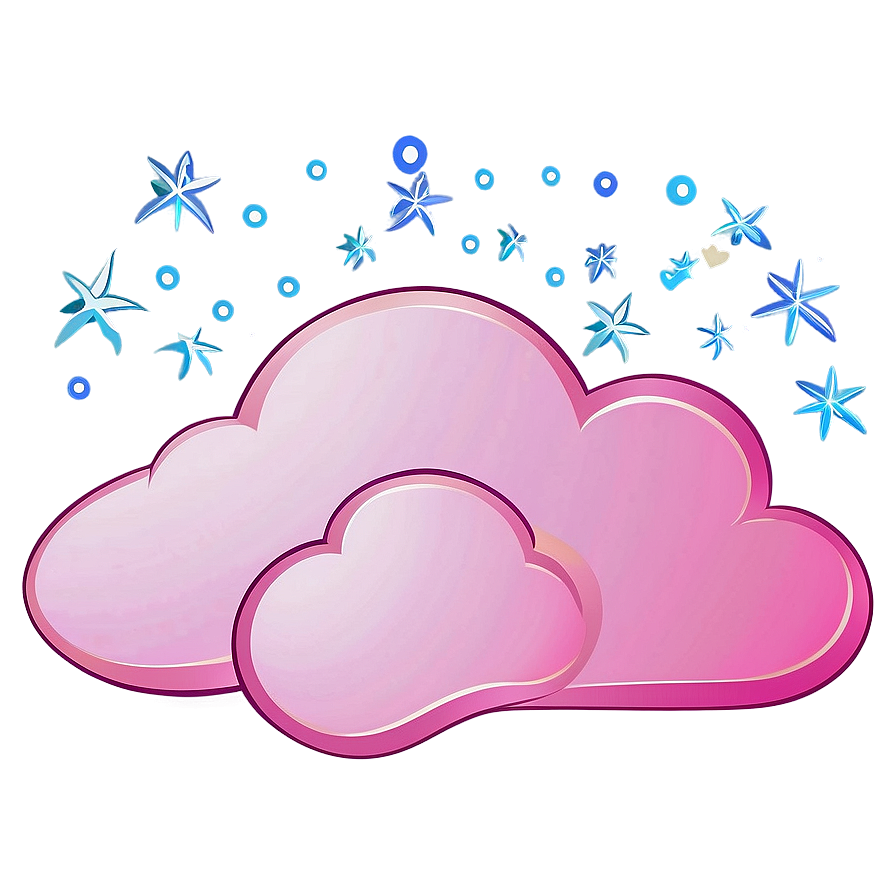 Pink Cloud With Shooting Stars Png Sao40 PNG Image