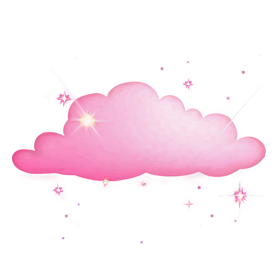 Pink Cloud With Stars Png 13 PNG Image