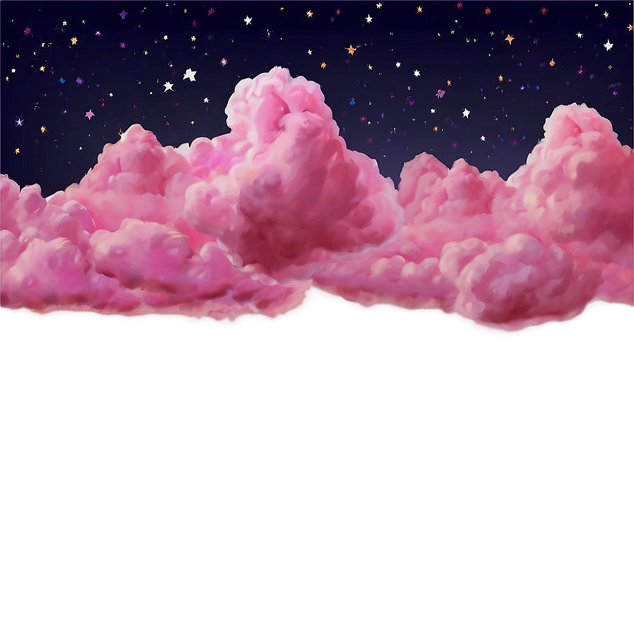 Pink Clouds And Stars Png 06252024 PNG Image