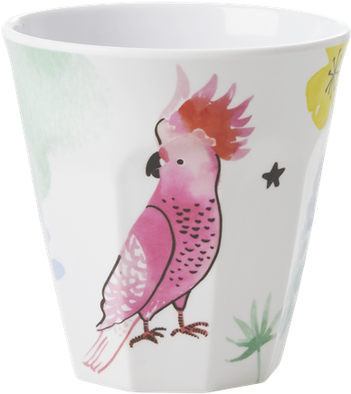 Pink Cockatoo Illustrated Cup PNG Image