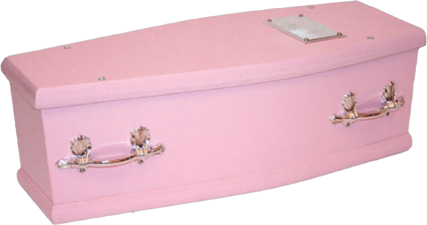 Pink Coffinwith Silver Handles PNG Image