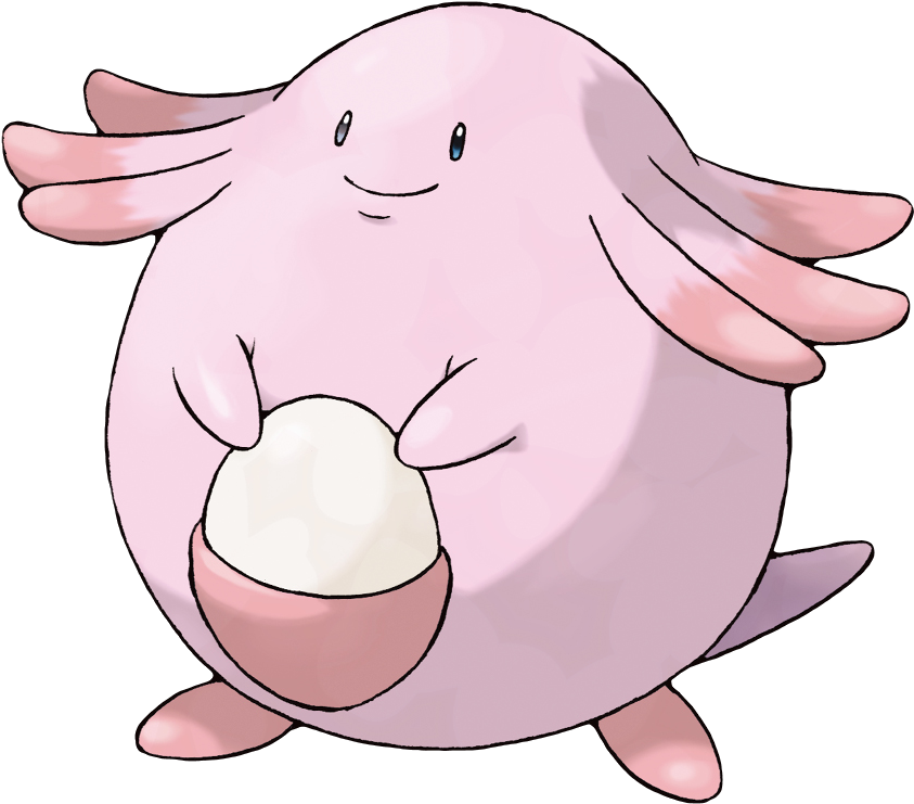 Pink Creature Holding Egg PNG Image