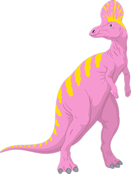 Pink Crested Dinosaur Illustration PNG Image