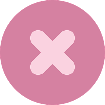 Pink Cross Circle Icon PNG Image