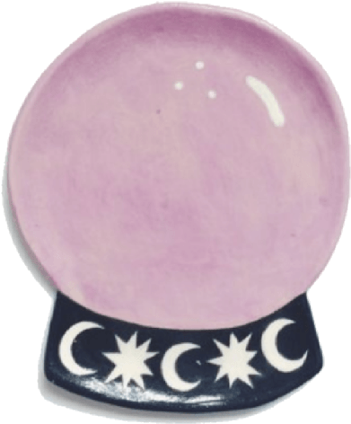 Pink Crystal Ballwith Moonand Stars Base PNG Image