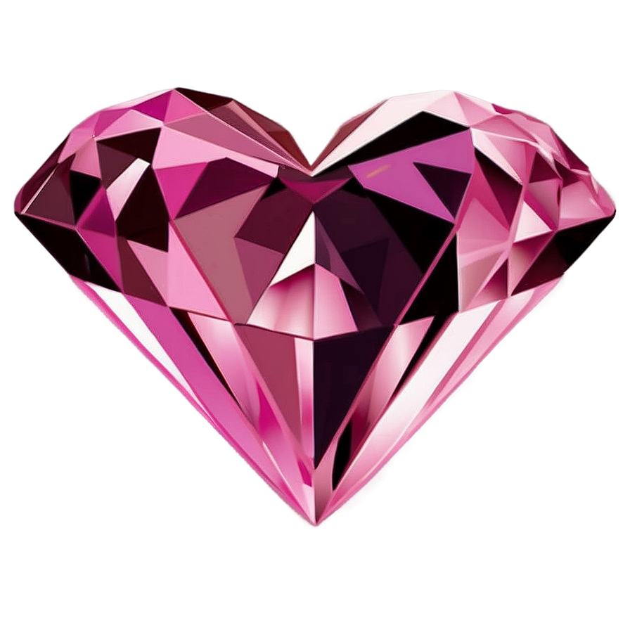 Pink Diamond Heart Romance Png Paj PNG Image