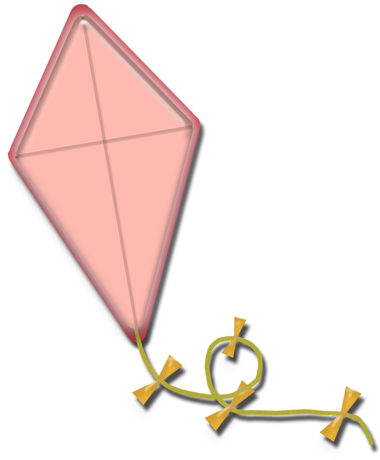 Pink Diamond Kite Illustration PNG Image