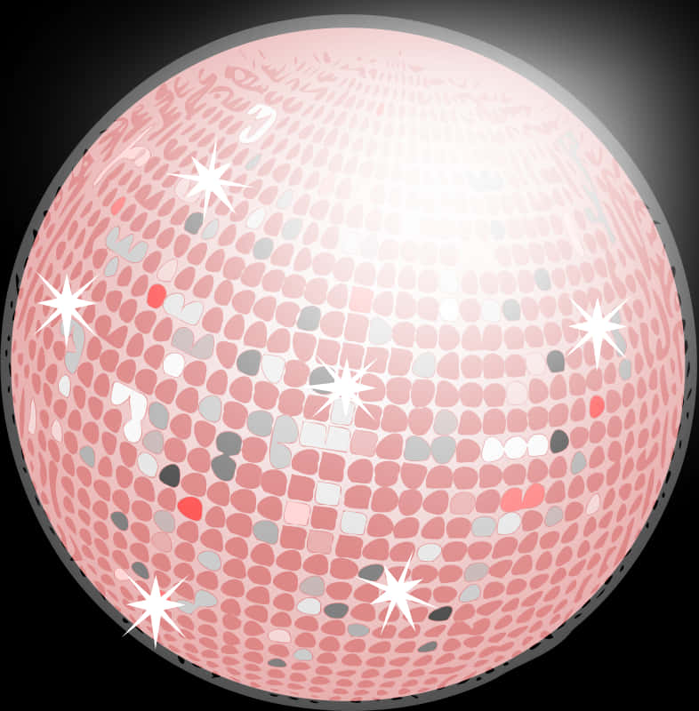 Pink Disco Ball Glittering Lights PNG Image