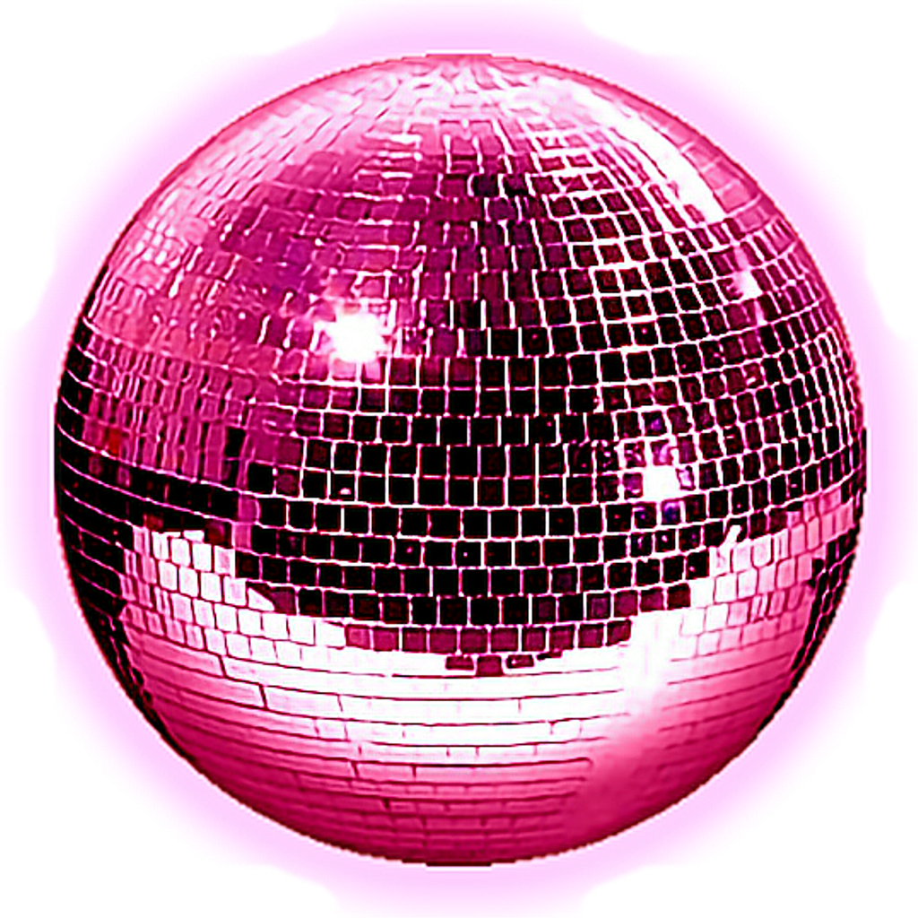 Pink Disco Ball Glow PNG Image