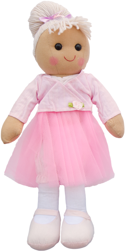 Pink Dressed Plush Doll PNG Image