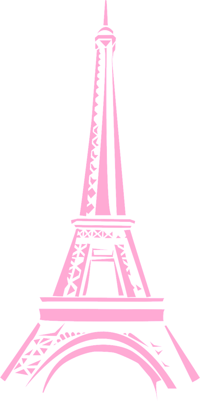 Pink Eiffel Tower Graphic PNG Image