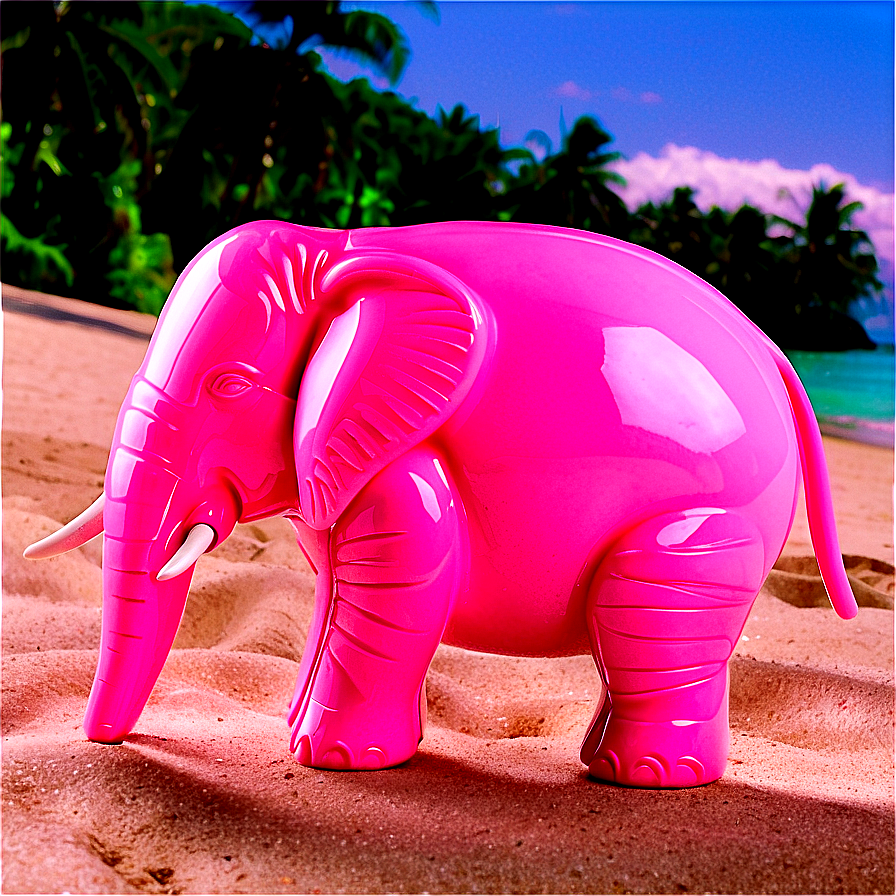 Pink Elephant At The Beach Png Tef PNG Image