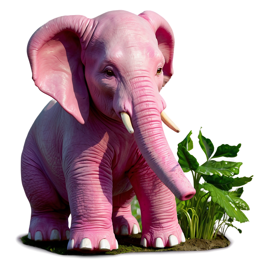 Pink Elephant In The Garden Png Hnd46 PNG Image