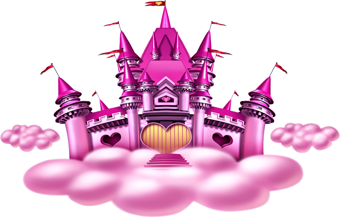 Pink Fantasy Castle Clouds PNG Image