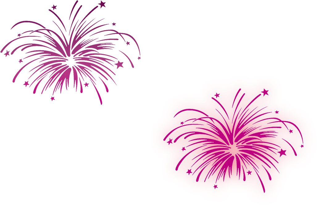 Pink Fireworks Illustration PNG Image