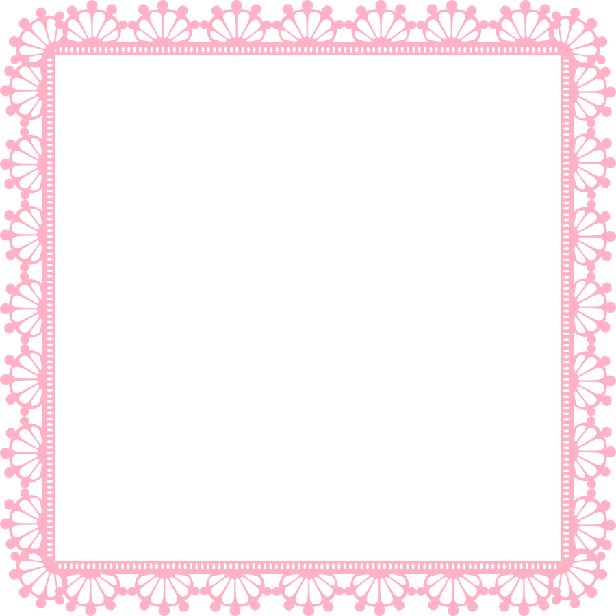 Pink Floral Border Square Frame PNG Image