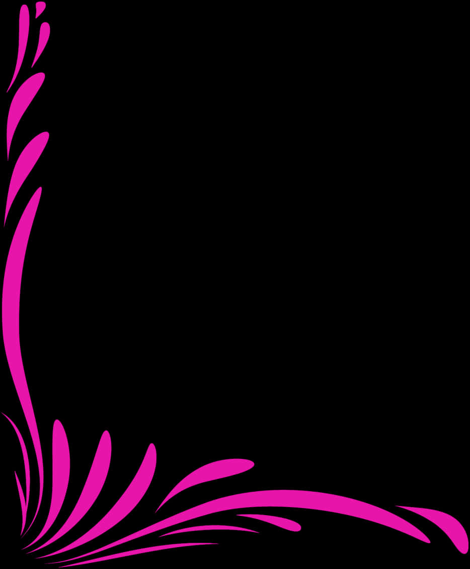 Pink Floral Corner Design PNG Image