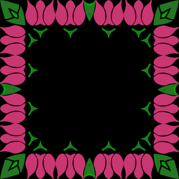 Pink Floral Frame Design PNG Image