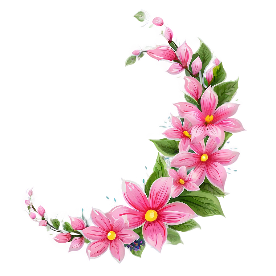 Pink Floral Swirl Png Jiq PNG Image