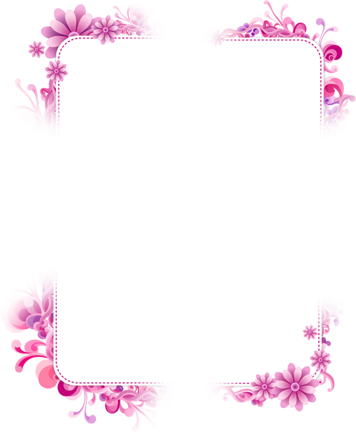 Pink Floral Vector Corner Designs PNG Image