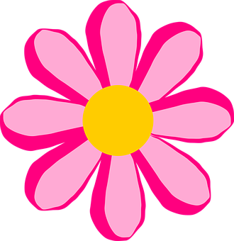 Pink Flower Graphicon Black Background PNG Image