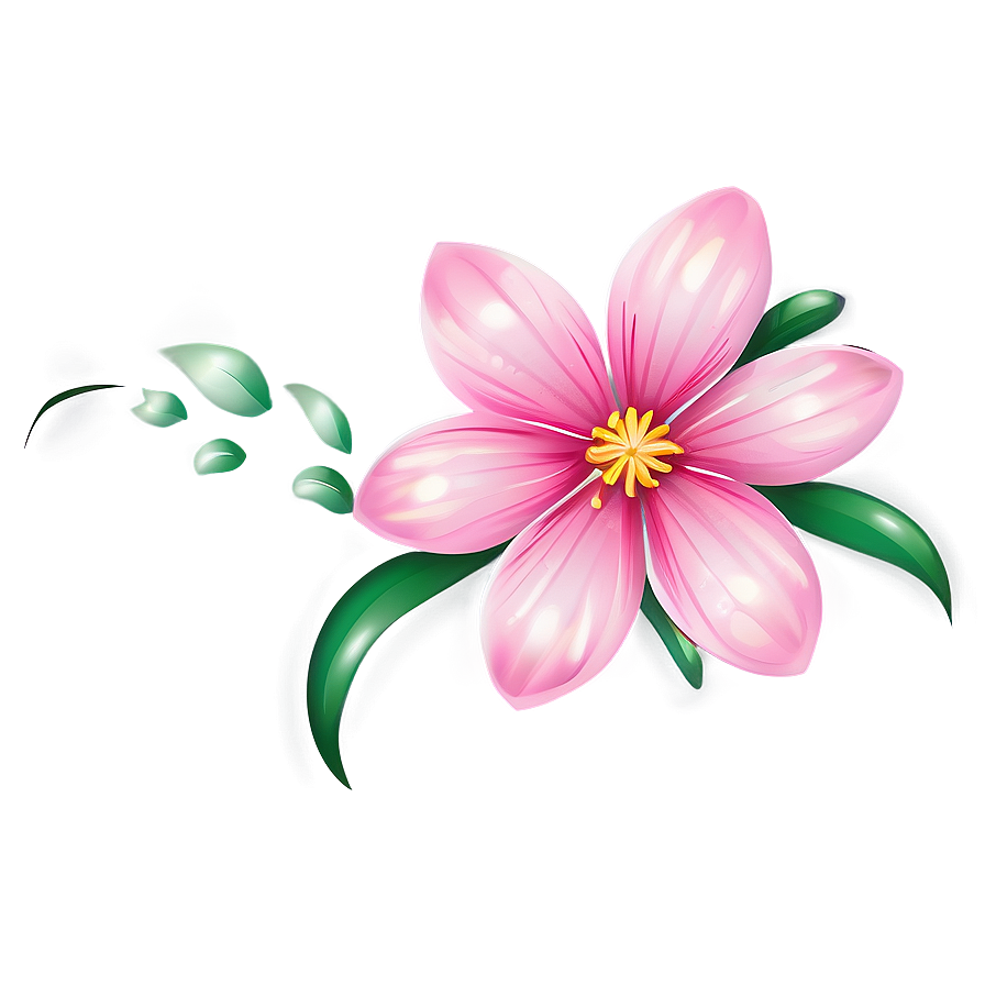 Pink Flower Illustration Png Bak PNG Image