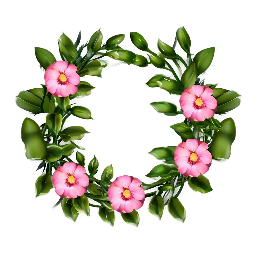 Pink Flower Wreath Png 05242024 PNG Image