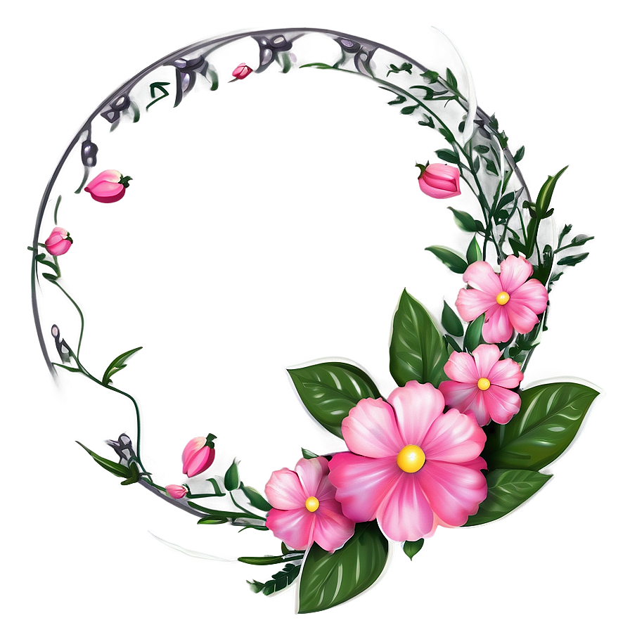 Pink Flower Wreath Png 05242024 PNG Image