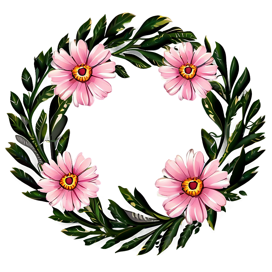 Pink Flower Wreath Png 05242024 PNG Image