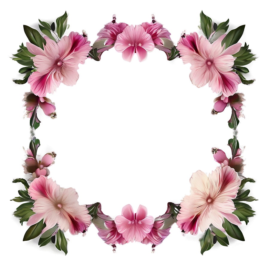 Pink Flowers Frame Png 05242024 PNG Image