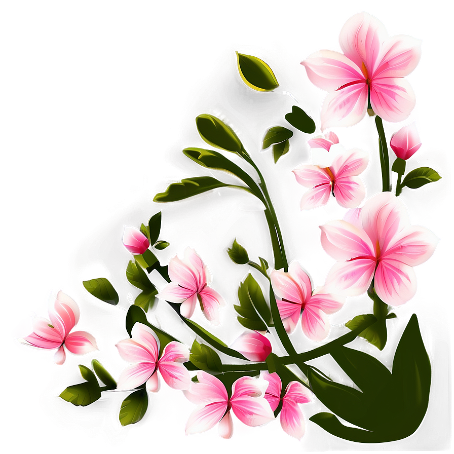 Pink Flowers Silhouette Png Tyd PNG Image