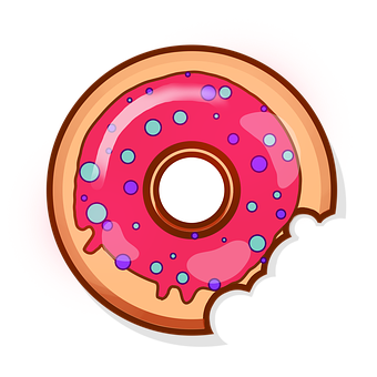 Pink Frosted Sprinkle Donut Graphic PNG Image