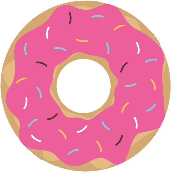 Pink Frosted Sprinkled Doughnut Illustration PNG Image