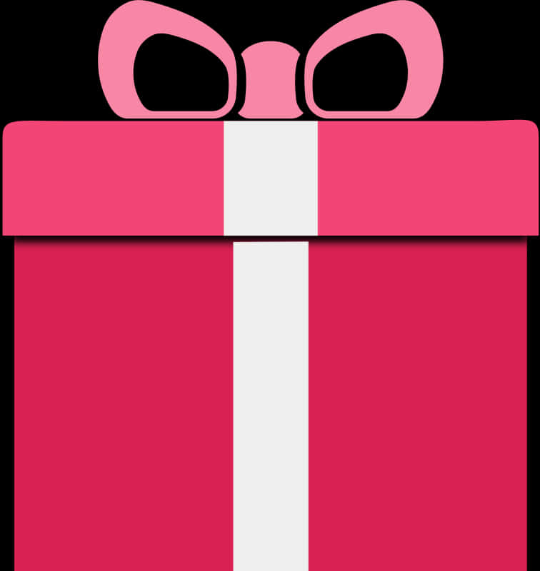 Pink Gift Box Top View PNG Image