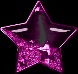 Pink Glitter Star Graphic PNG Image