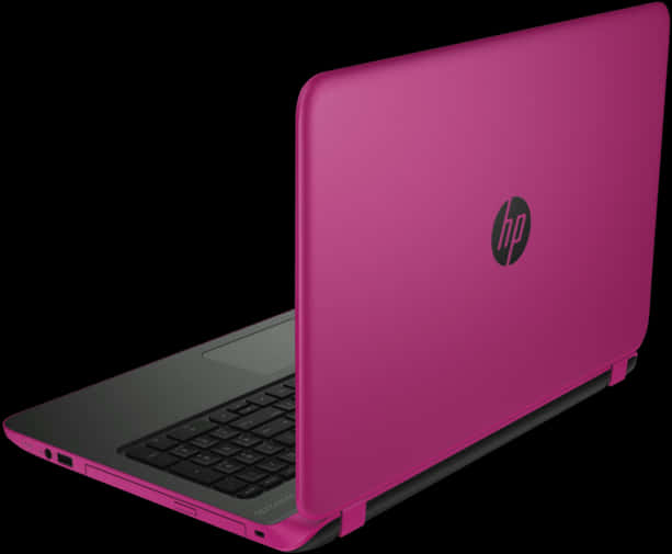 Pink H P Laptop Side View PNG Image