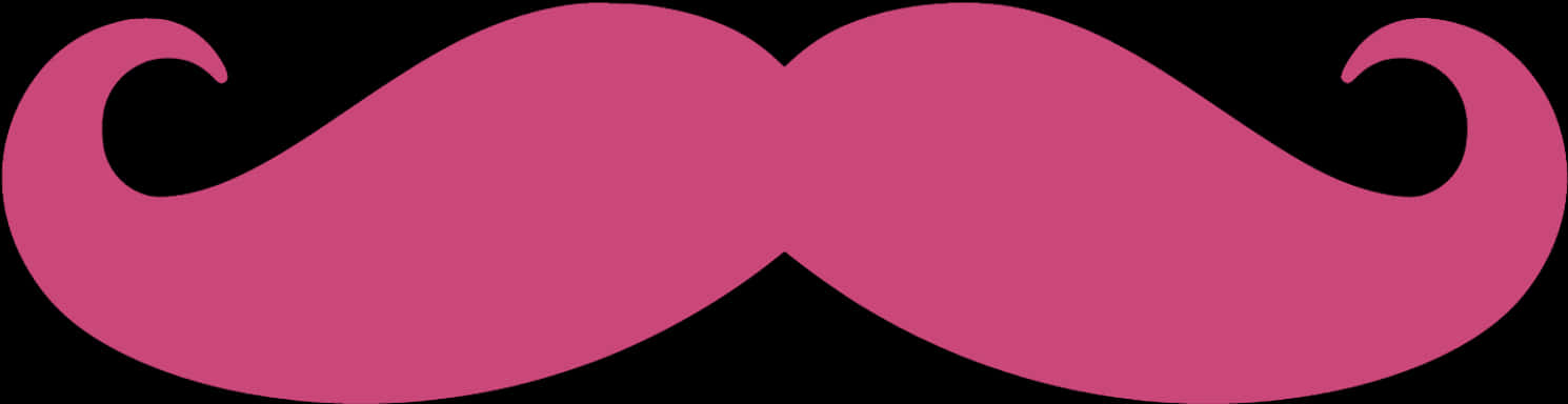 Pink Handlebar Mustache Graphic PNG Image