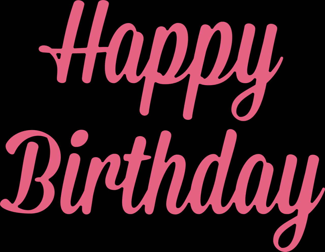 Pink Happy Birthday Script Font PNG Image