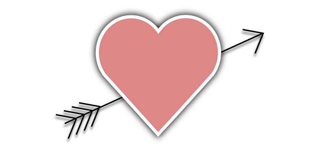 Pink Heart Black Background PNG Image