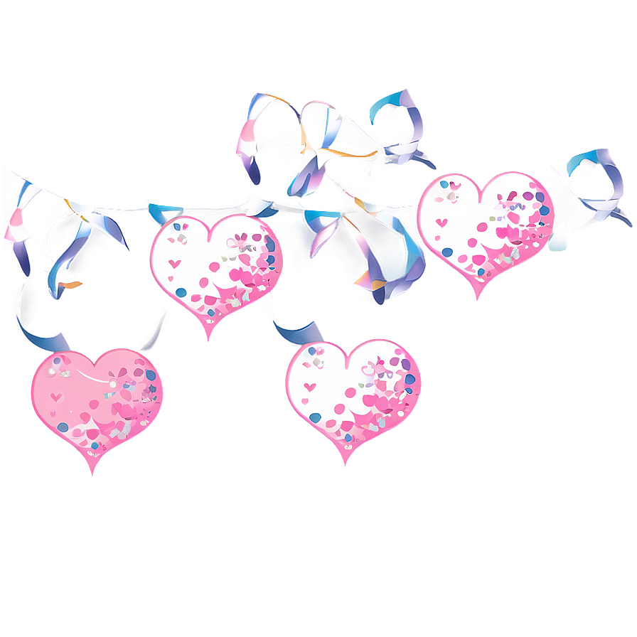 Pink Heart Confetti Png 86 PNG Image